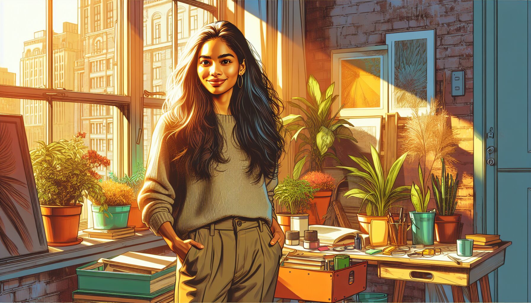 小林綠的明媚笑容與現實生活場景