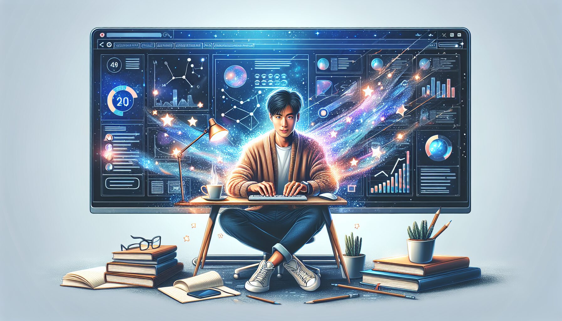 台灣華文輕小說平台LOGO與線上閱讀環境示意圖