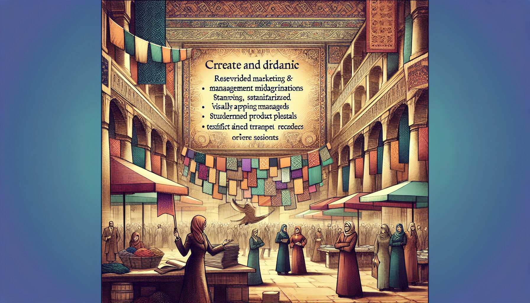 古代商戰場景繪製