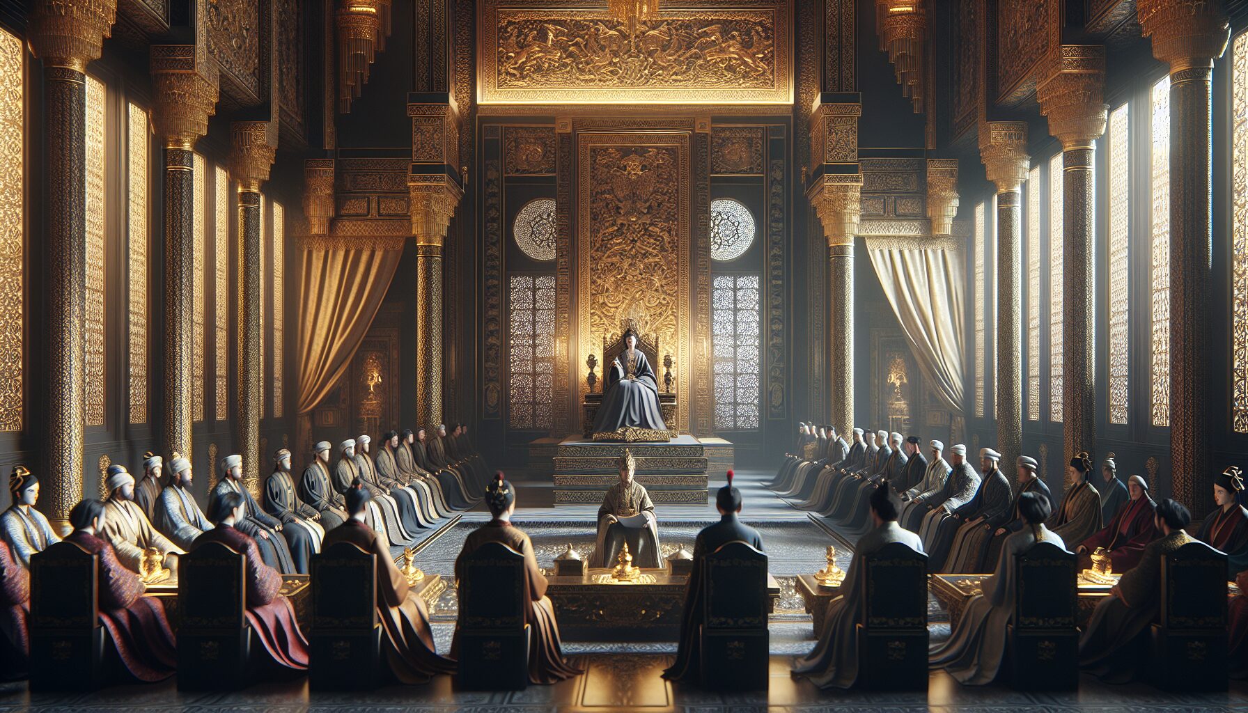 權謀主題古裝小說插畫，佈局與謀略的巔峰對決