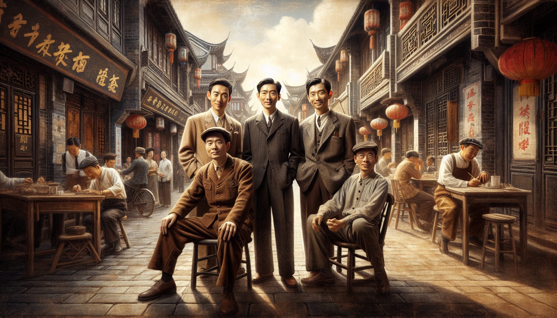 小說原著風格插圖,再現舊上海市井生活氛圍