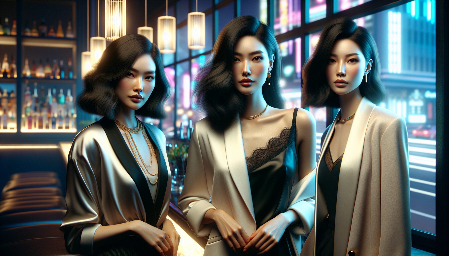 三位女主角造型劇照:馬伊琍飾玲子,唐嫣飾汪小姐,辛芷蕾飾李李