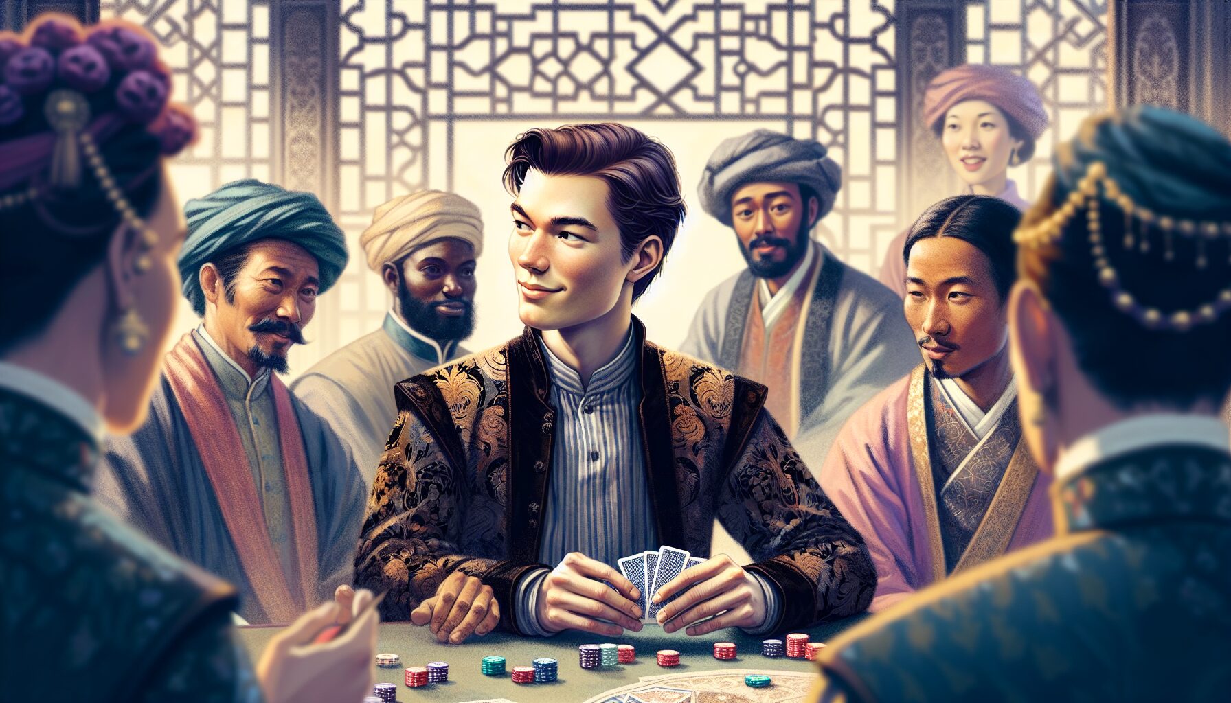 元金女扮男裝初進敵國宮廷的場景