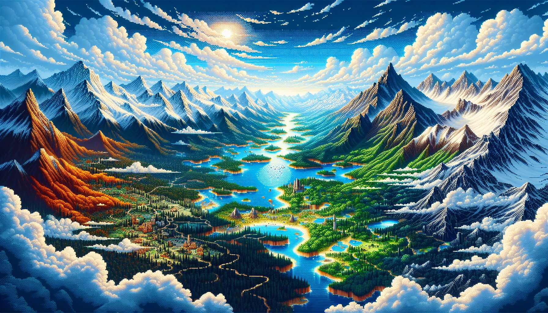 遊戲開放世界無縫地圖探索及戰鬥畫面