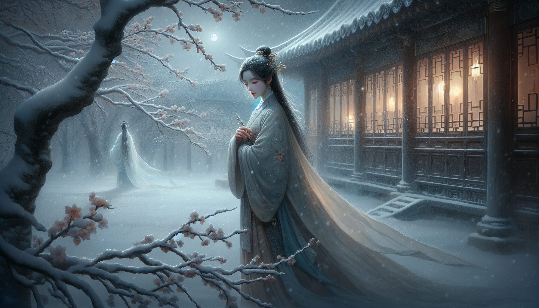 《招魂》書封或人鬼戀相關描寫插圖