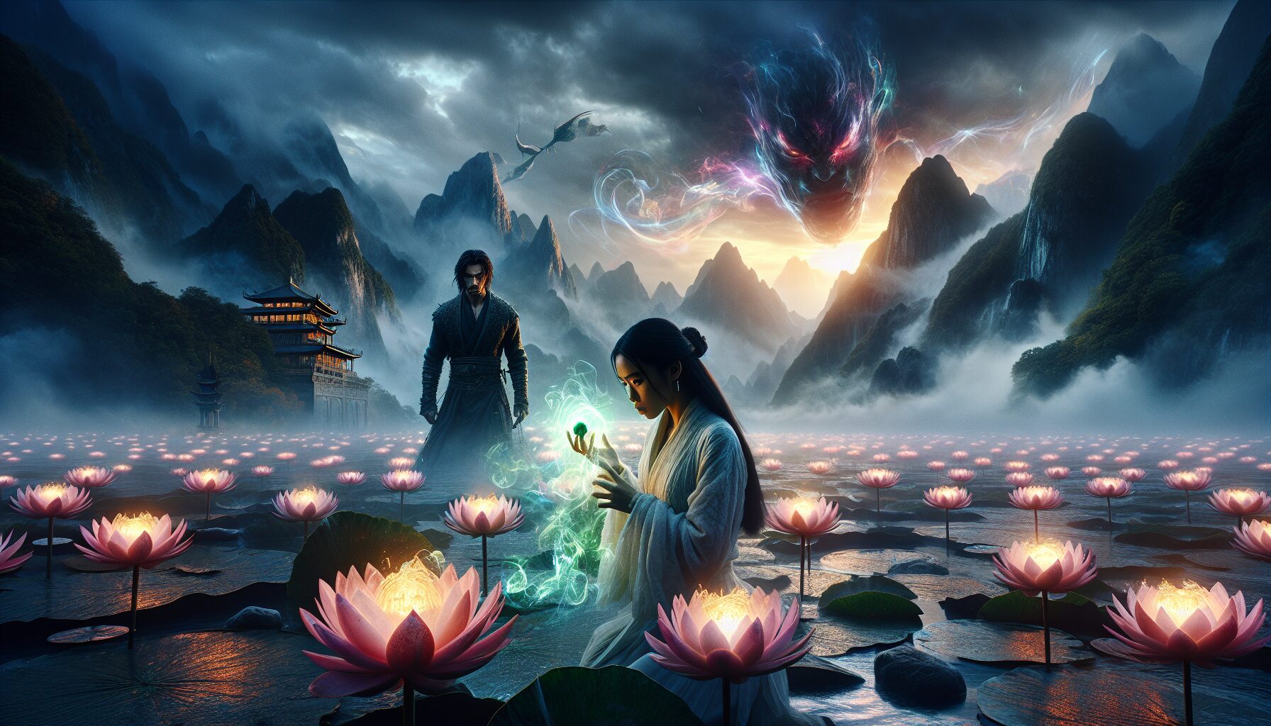 《我夫君是滅世魔頭》書封或仙俠設定插圖