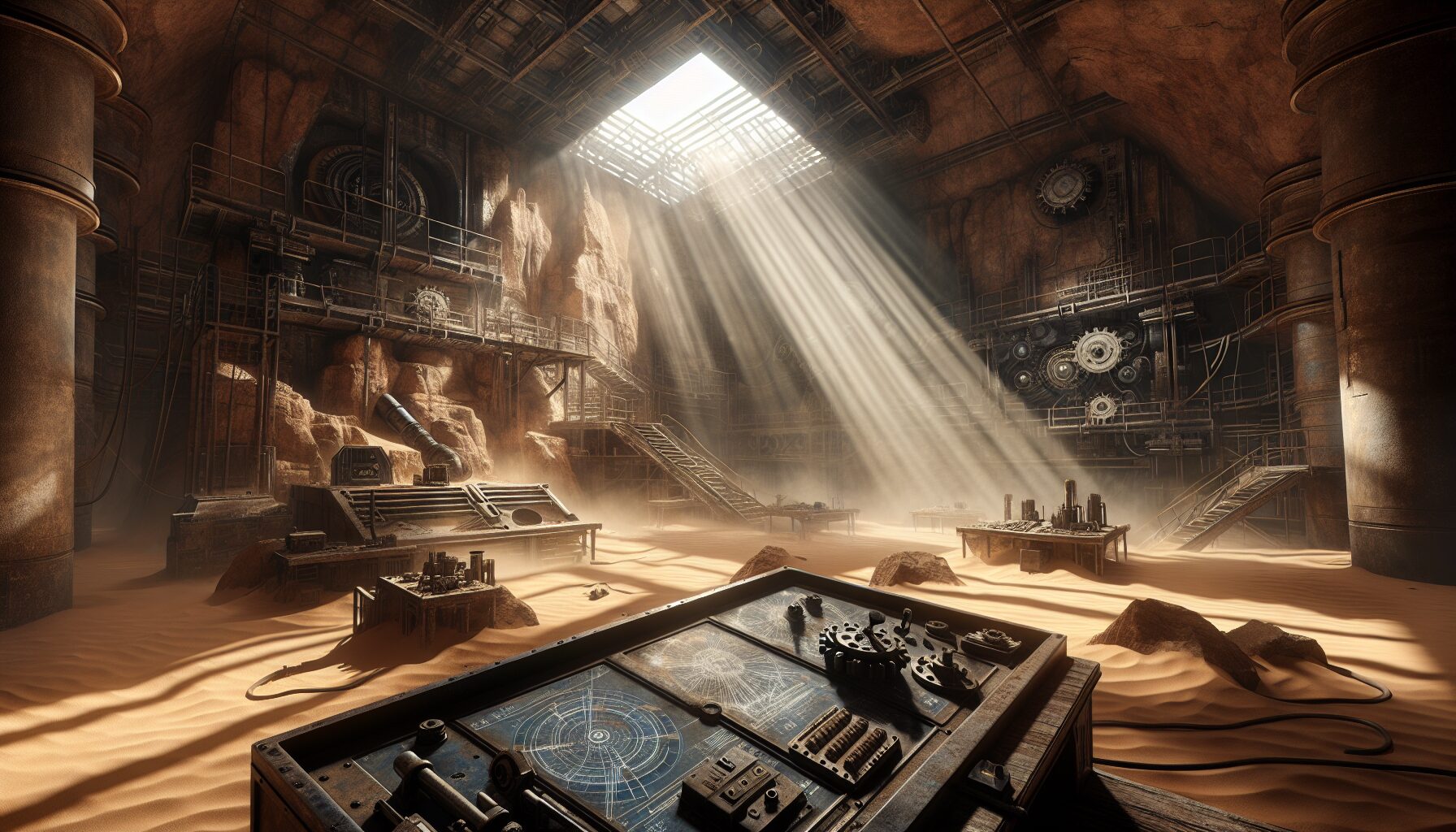 巴丹吉林沙漠、古潼京場景意境圖