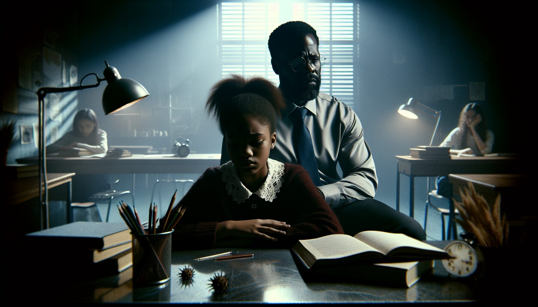 《房思琪的初戀樂園》插畫或書封,展現主題的沉痛氛圍