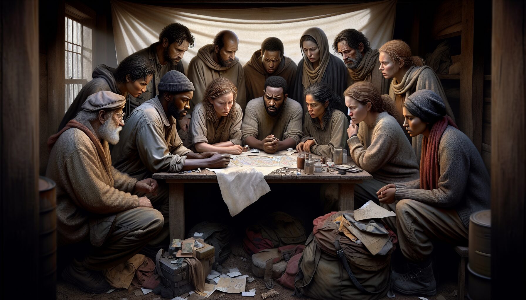 群像人物設定,主角團合影與人物分工圖