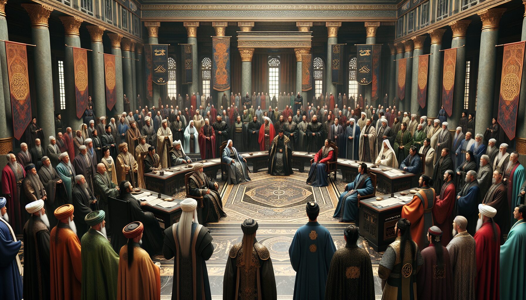 盛世三部曲主視覺,女主身著鎧甲立於長街,權謀與風華的象徵。