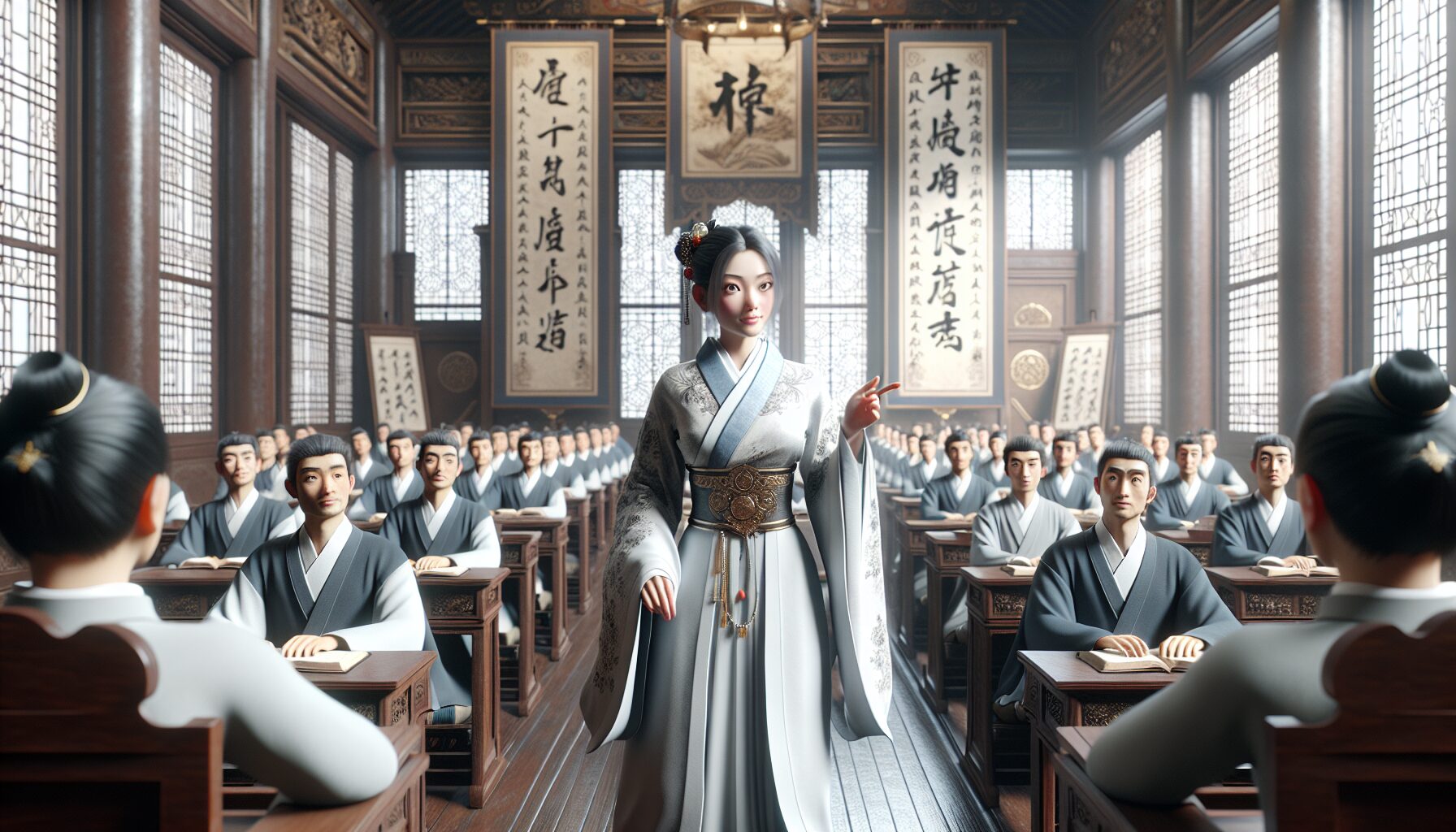 桑祈闖入書院引發同窗騷動,眾人側目