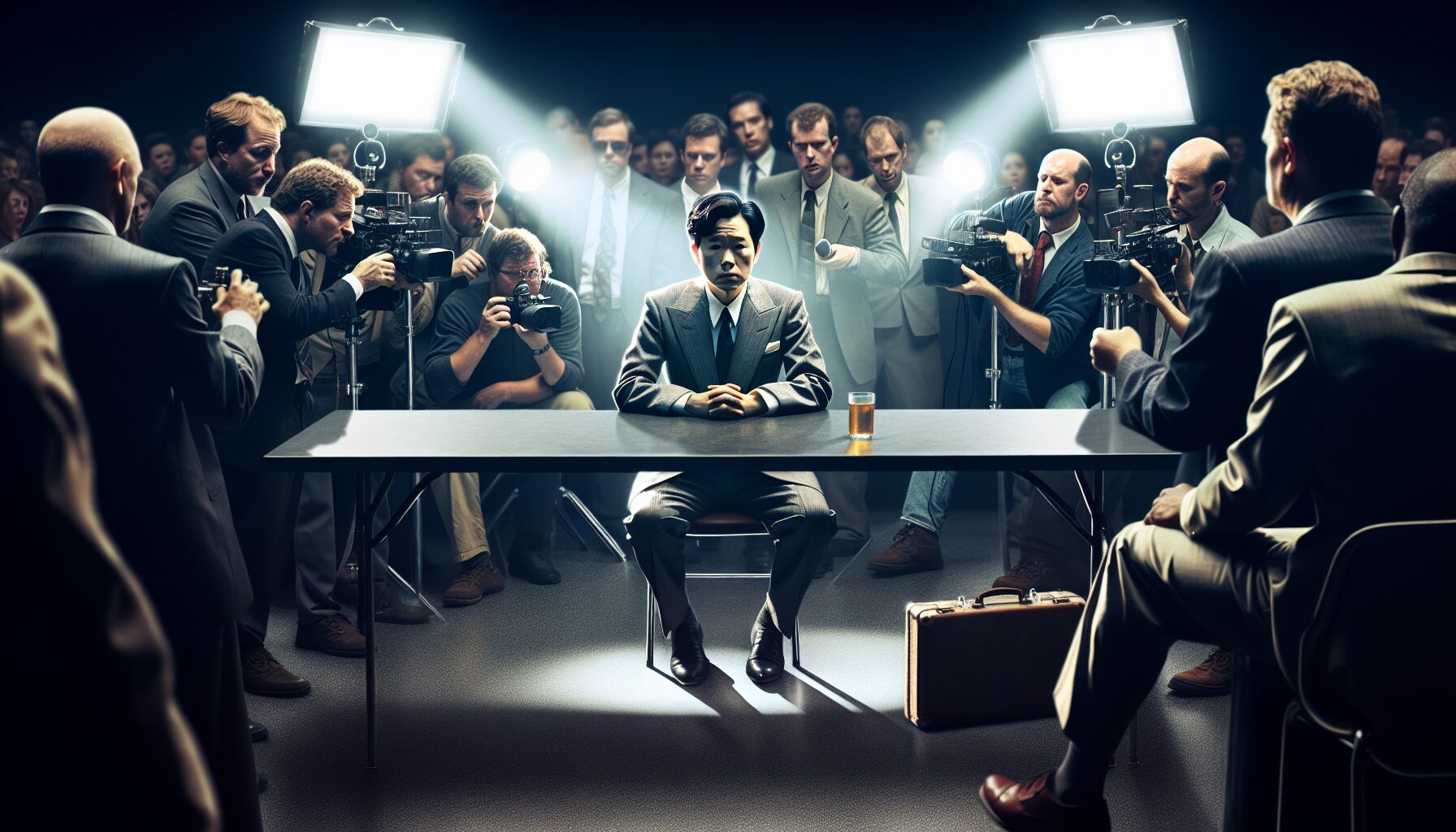 言嘉佑拍攝GV首作,道歉記者會現場照