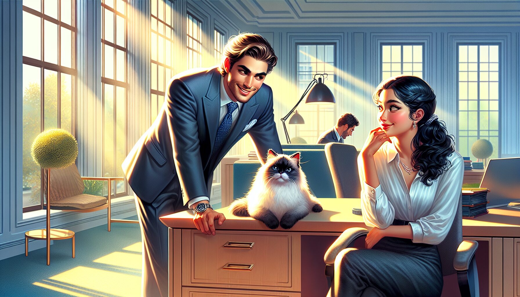 我的老闆是隻貓奇幻職場愛情插圖