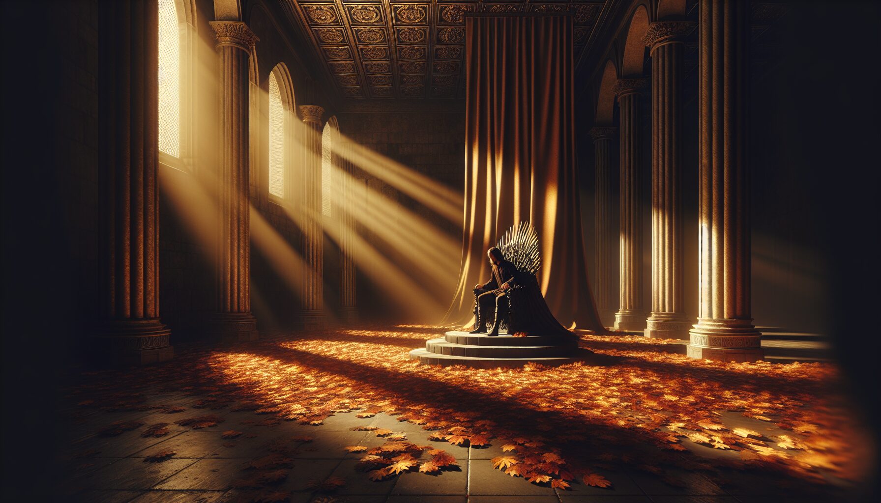 秋色背景下閱讀沉思場景