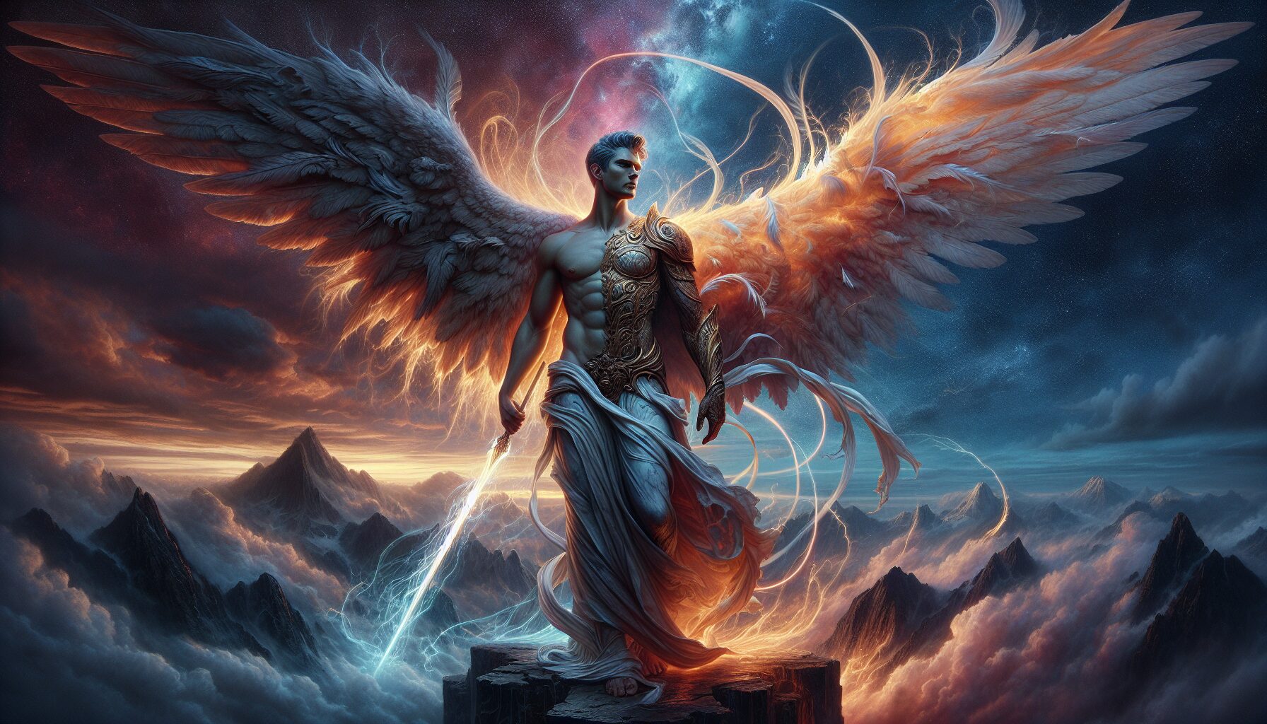 《失樂園》風格的路西法，天使墮落場景