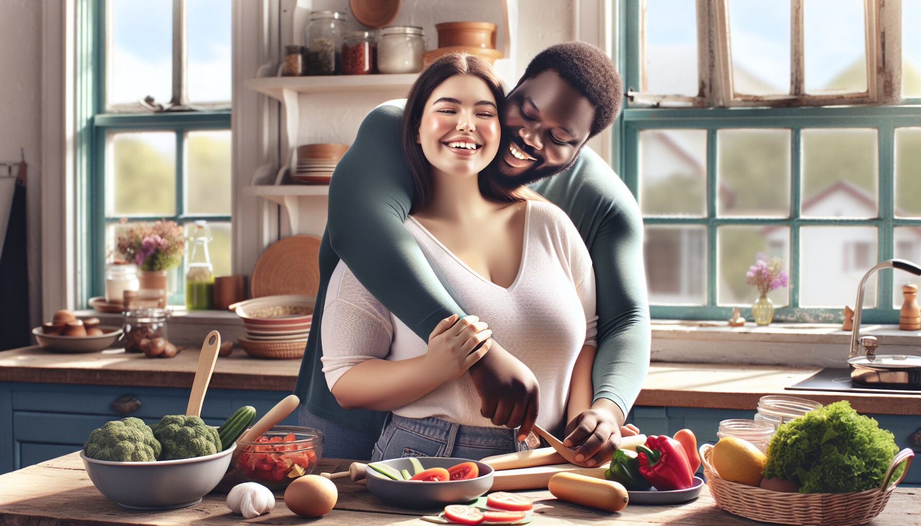 甜寵文中胖女主與寵溺男主的插畫