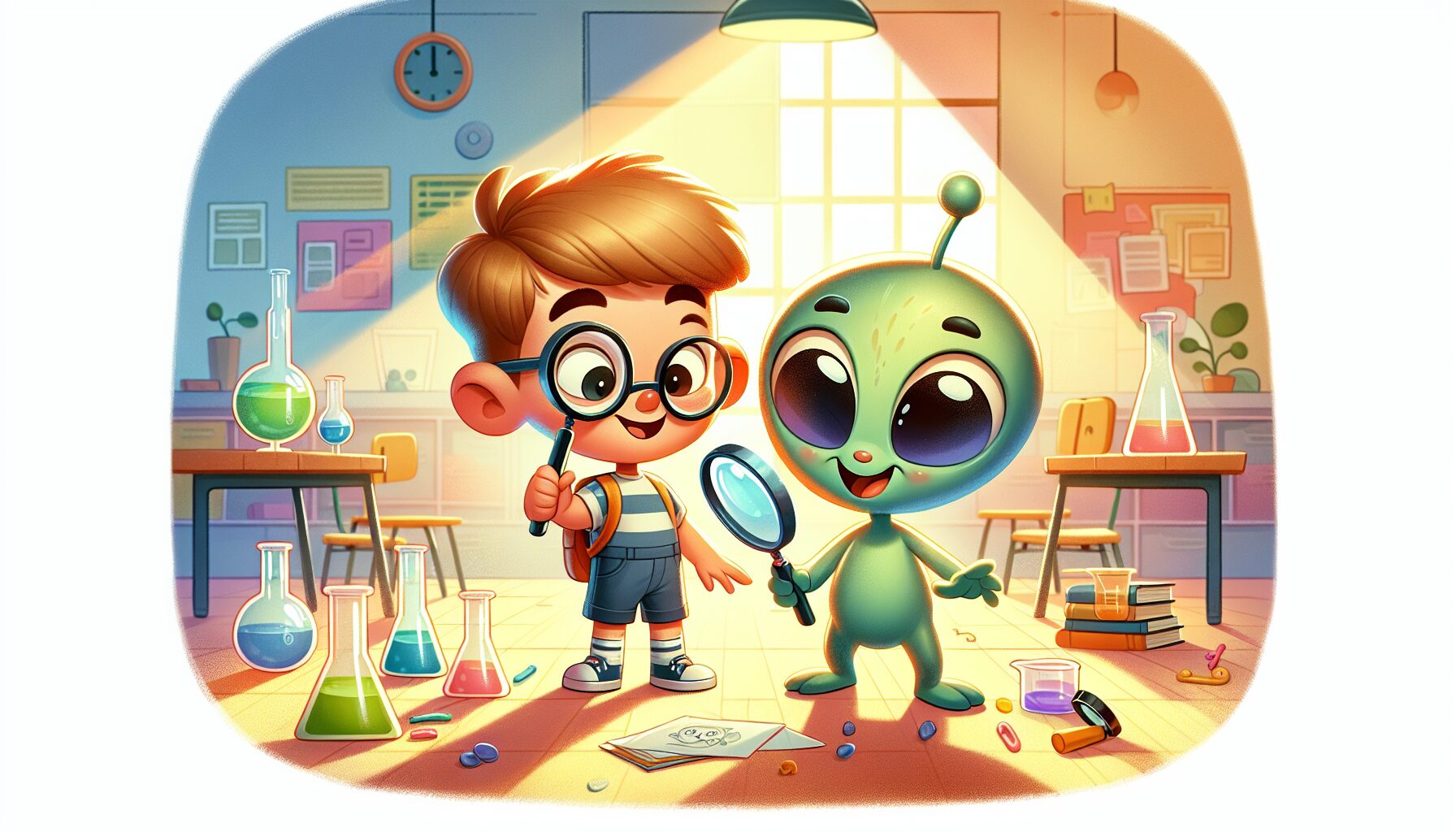 艾小坡與雞飛飛漫畫角色插畫