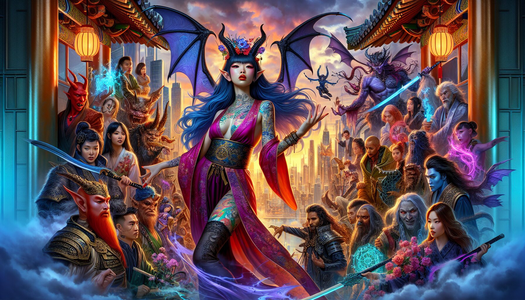 各類型魅魔小說角色插畫,展示其多元轉變