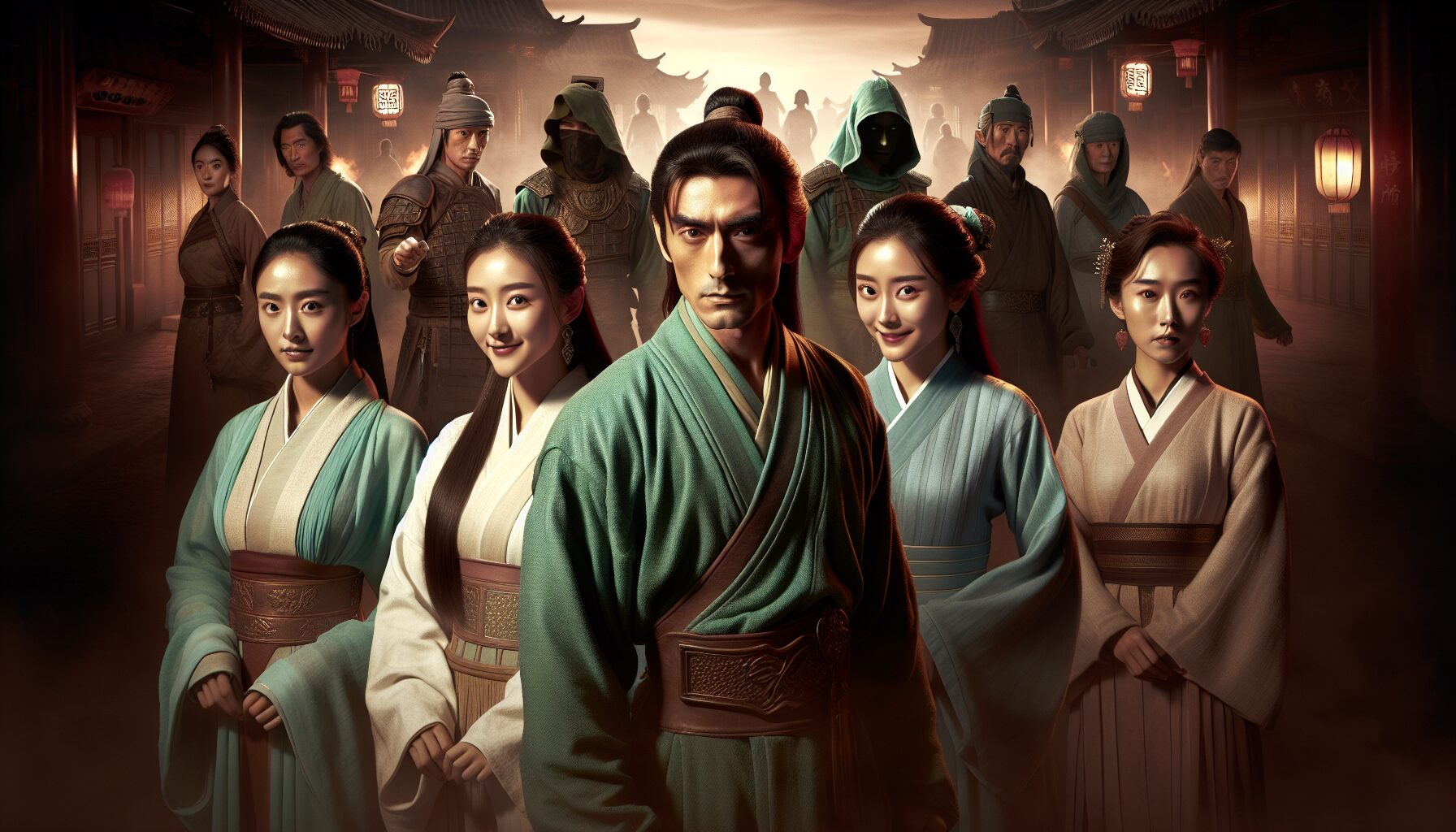 角色群同框劇照,展現主要人物關係與氛圍