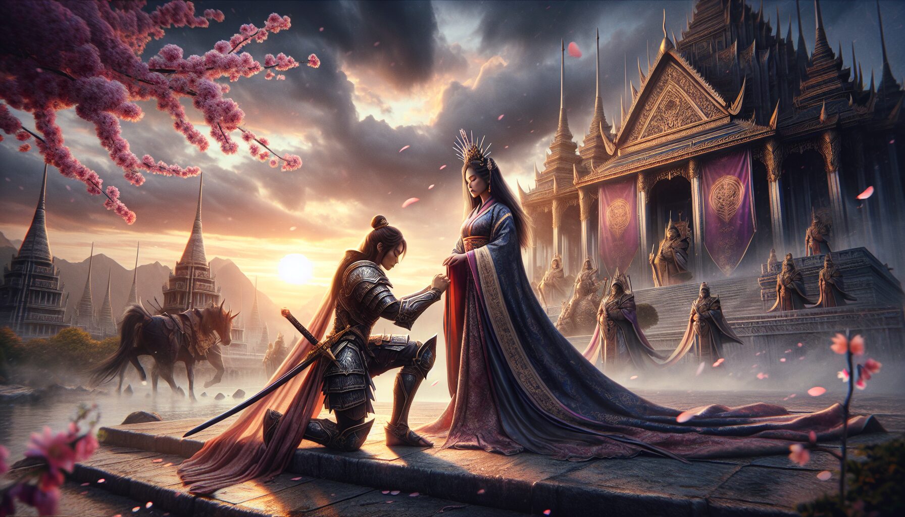 穿越及奇幻百合小說代表故事氛圍插畫