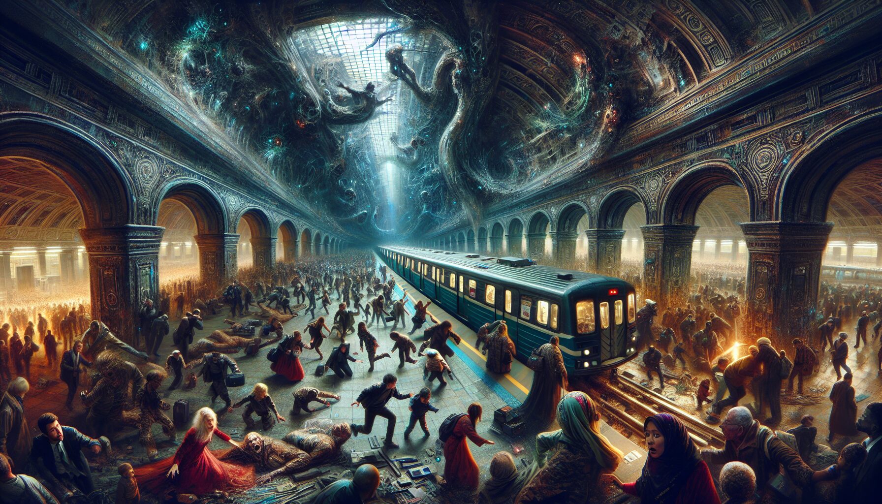 《全知讀者視角》網路漫畫場景，金獨子在地鐵終末時刻