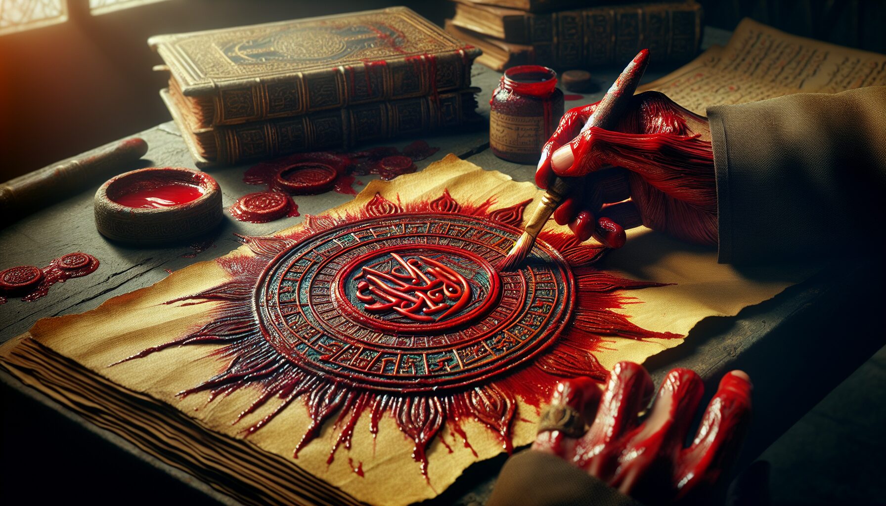 寓意符咒的中國神秘文化插圖