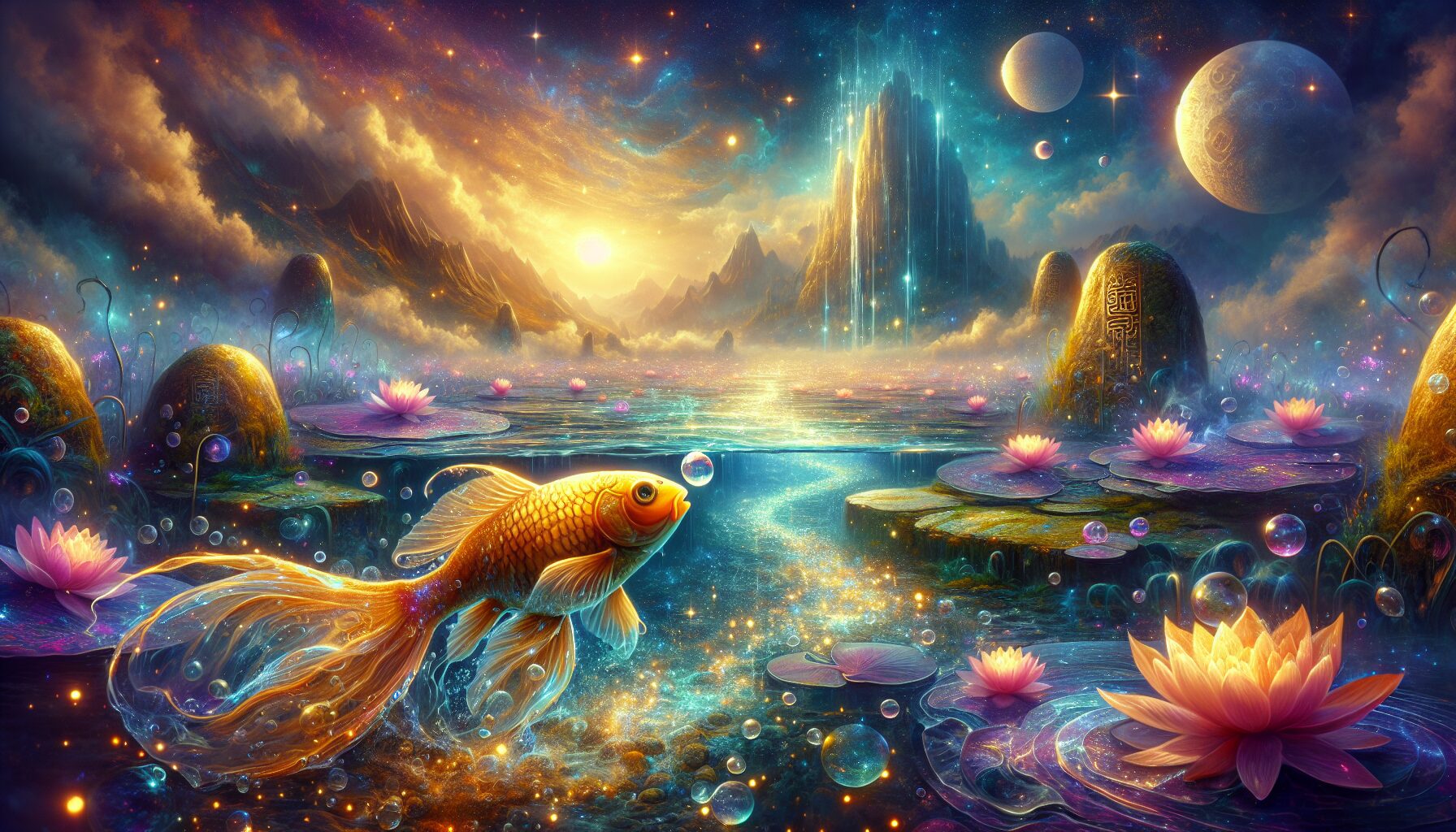 金色小鯽魚修煉成精，成為奇幻小說的主角