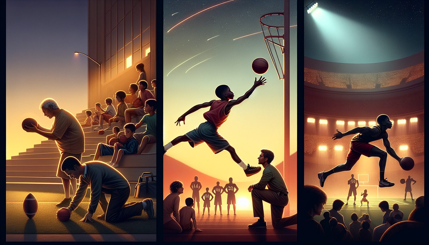 天才競技主角在賽場上揮灑汗水的場景插畫