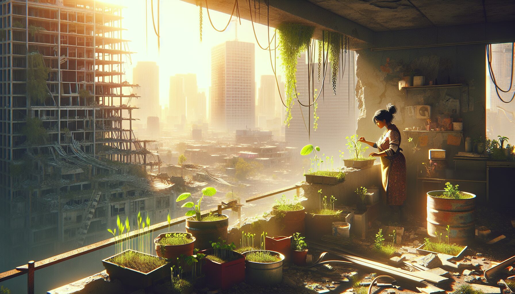 主角勇敢面對末世生活