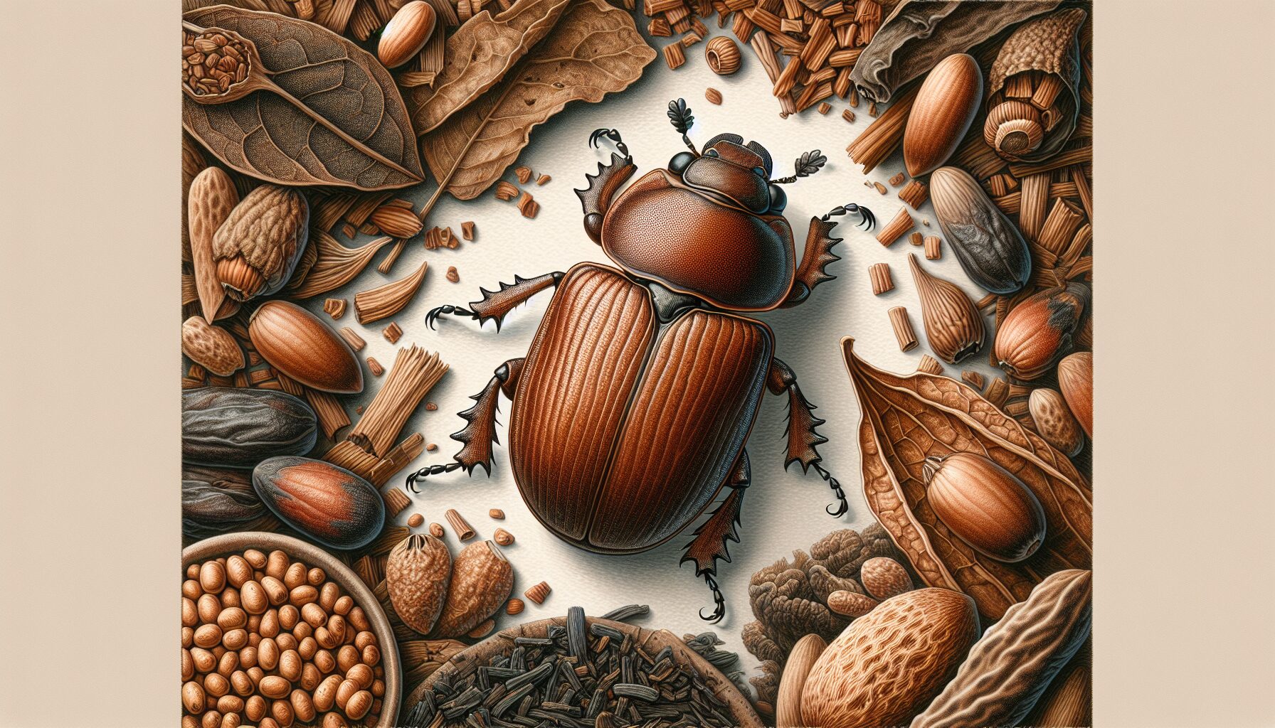 倉庫內被菸甲蟲感染的乾燥菸葉細節,展現其破壞力。