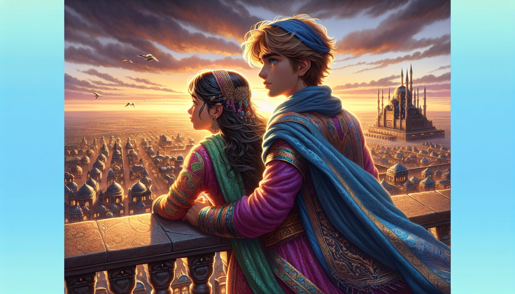 威爾與愛爾法莉亞在夕陽下的約定