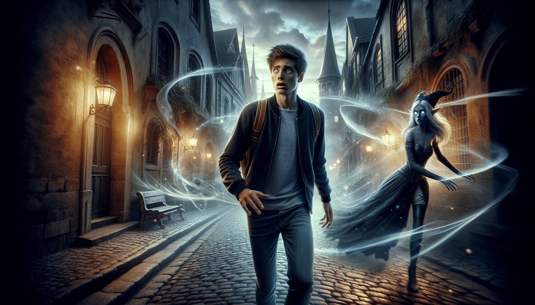 菜月昴與愛蜜莉雅初次相遇的場景，異世界開篇畫面