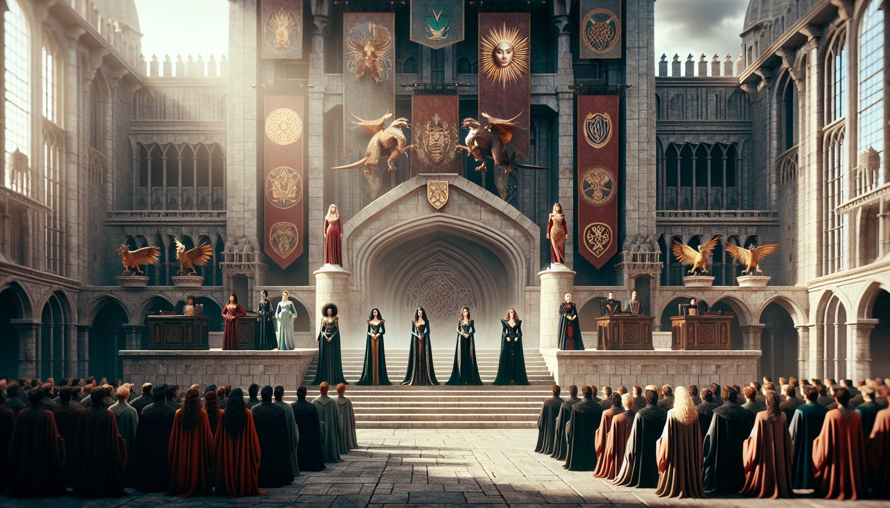 露格尼卡王國五位王選候補與主要陣營展示圖