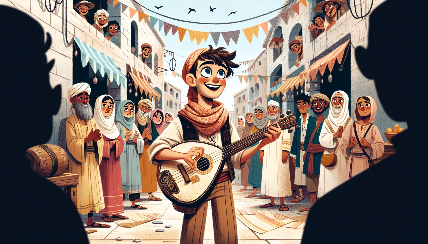 玄幻小說主角拉二胡爆發靈力的場景畫面