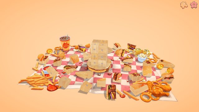 色彩繽紛的蛋糕塔拼圖