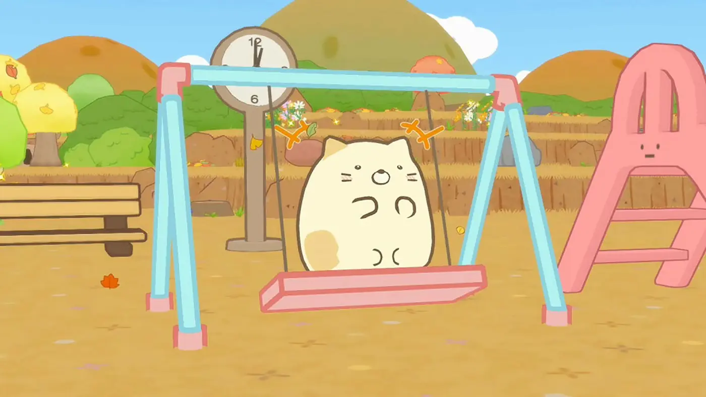 角落小夥伴們在島上盪鞦韆