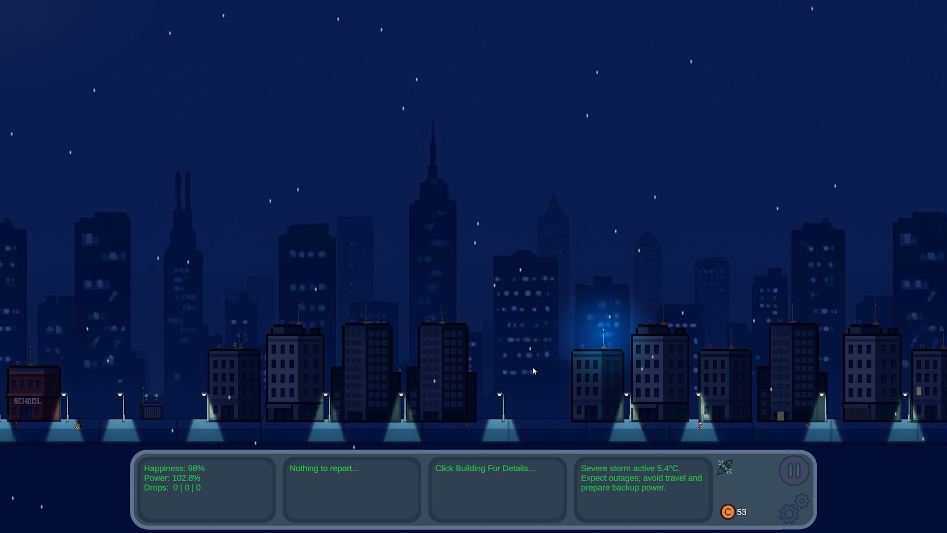 遊戲的整體城市地圖,展示了電網的複雜性和城市的規模