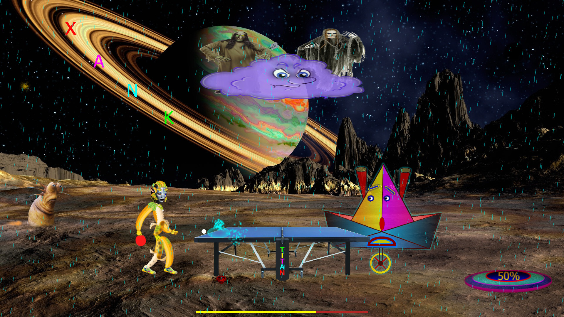 一個充滿外星元素的賽場背景