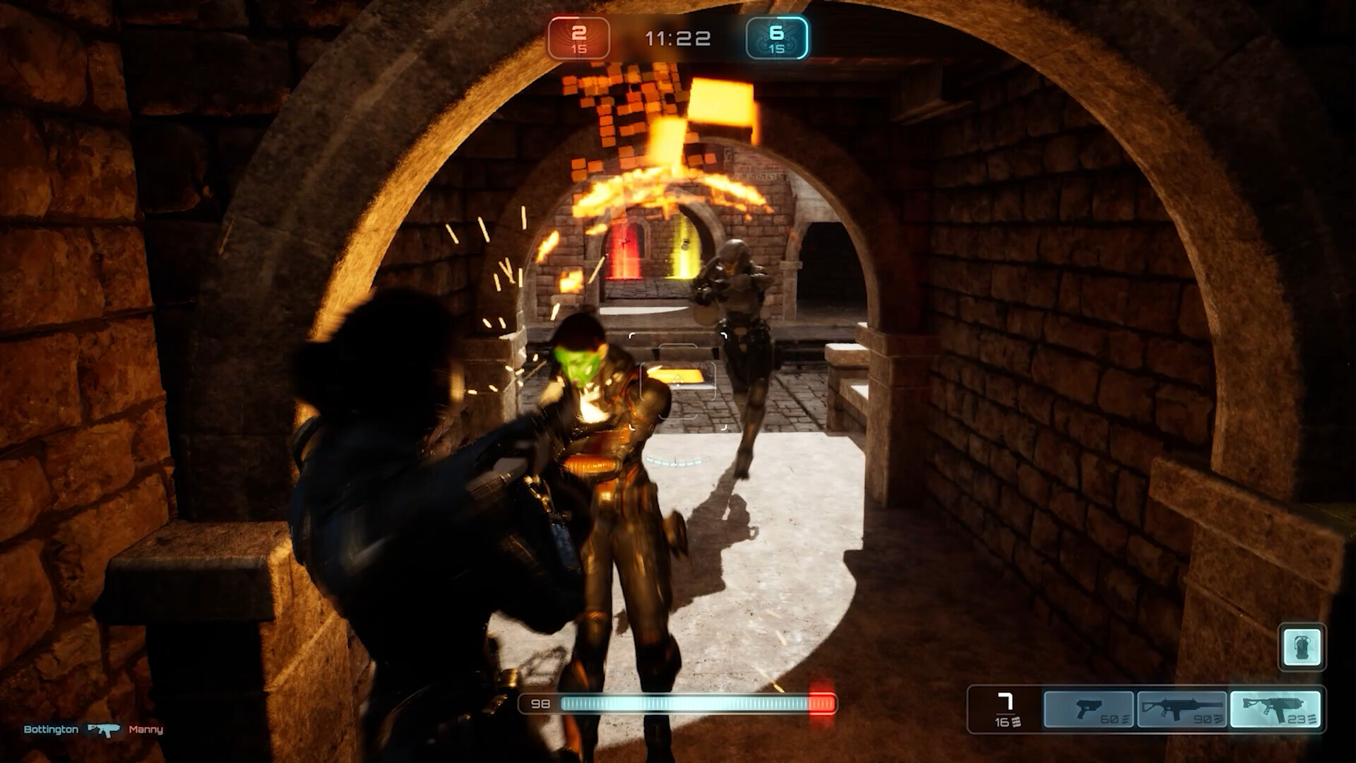 遊戲角色在一個看起來像中東市集的場景中移動，光影效果和建築細節十分逼真。