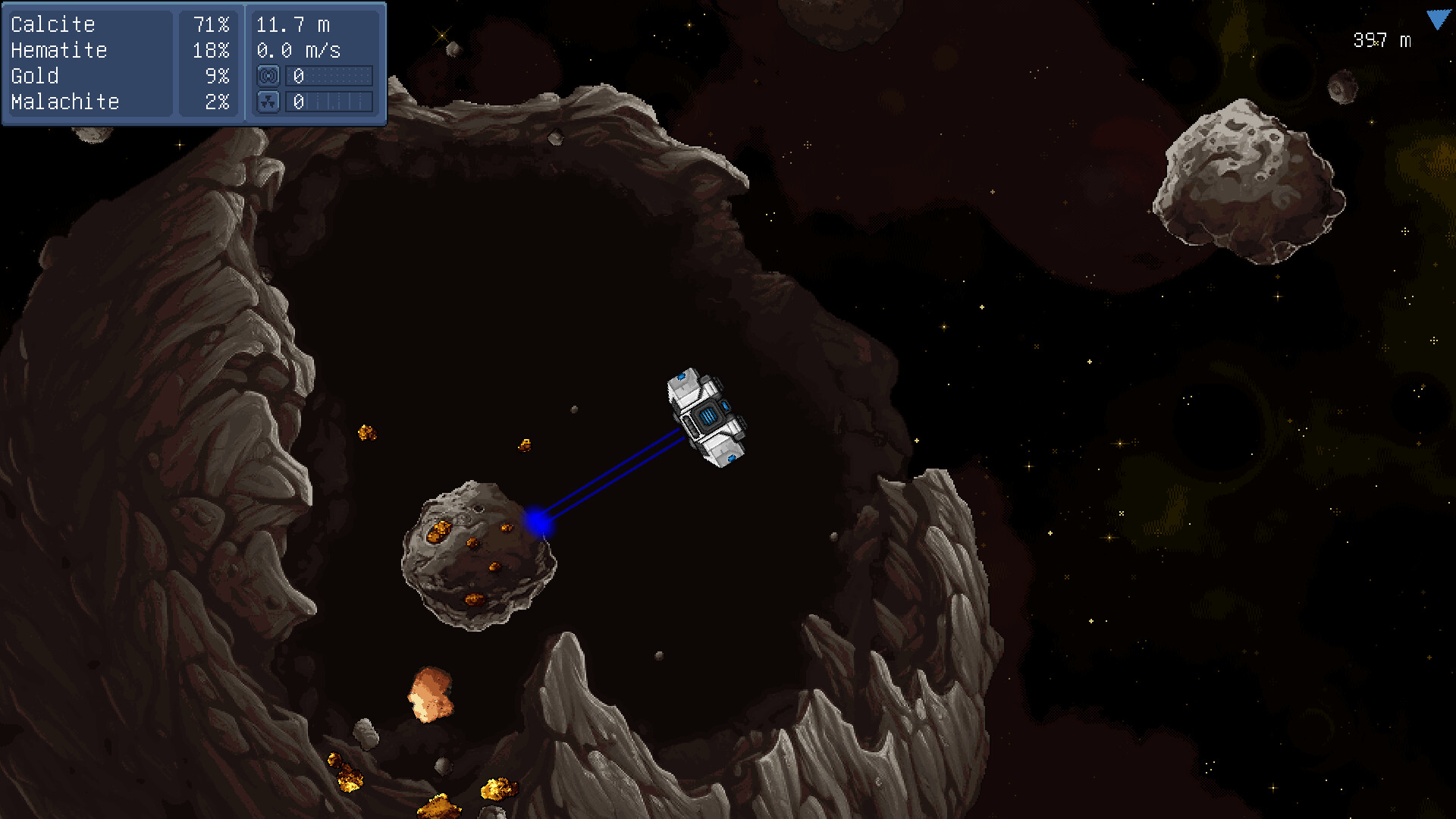 玩家操控無人機在小行星帶中作業