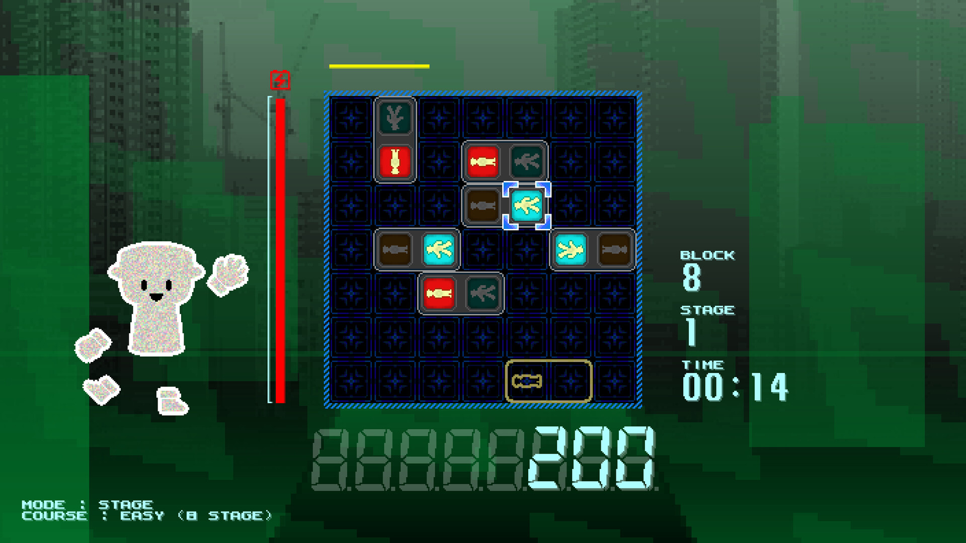 遊戲的主視覺，呈現了像素風格的交通號誌方塊。