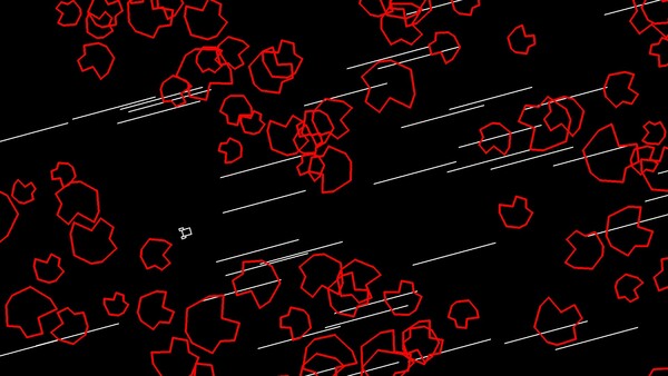 玩家飛船與一個巨大的太空結構互動。