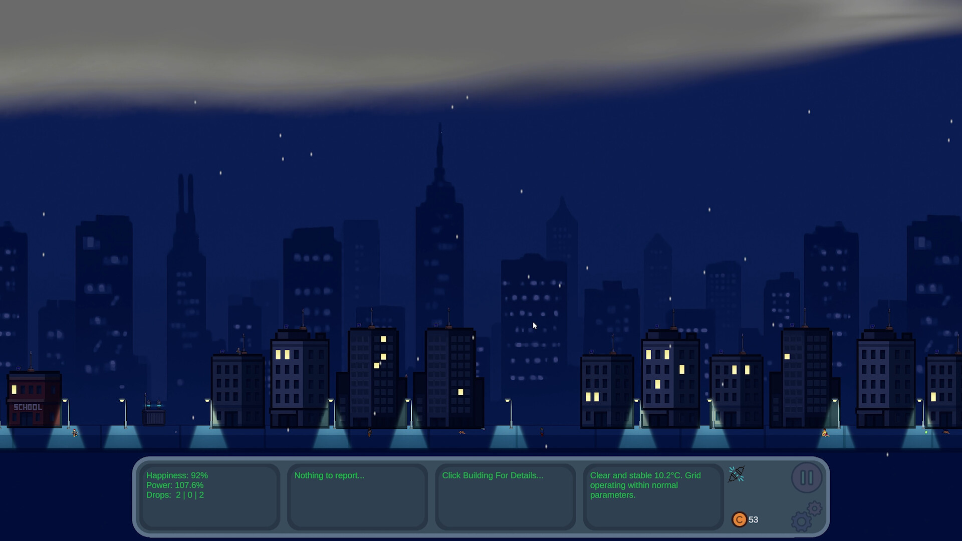 畫面顯示一場風暴即將來臨,天空烏雲密佈,考驗著電網的穩定性