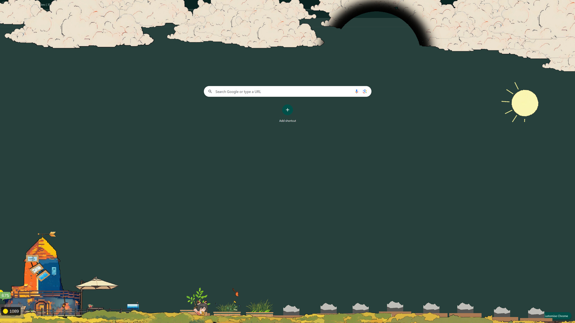 遊戲中雨天的場景。