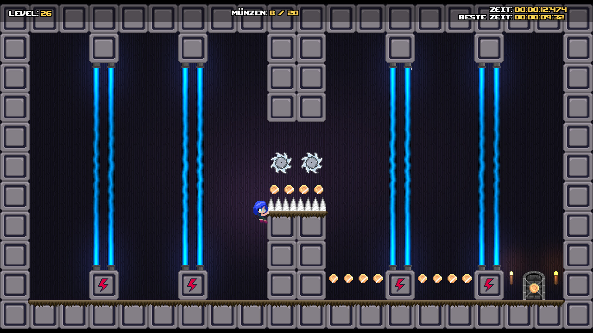 貝蒂在一個幽暗的洞穴場景中，背景有巨大的蘑菇和水晶。