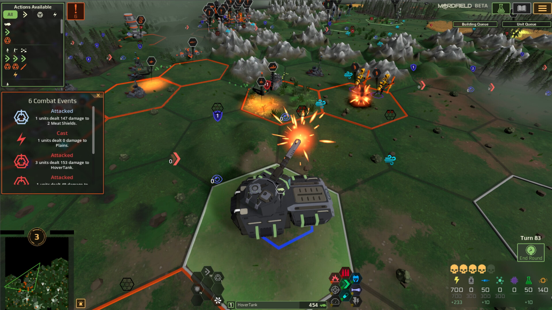 莫德菲爾德司令部的六邊形網格戰場