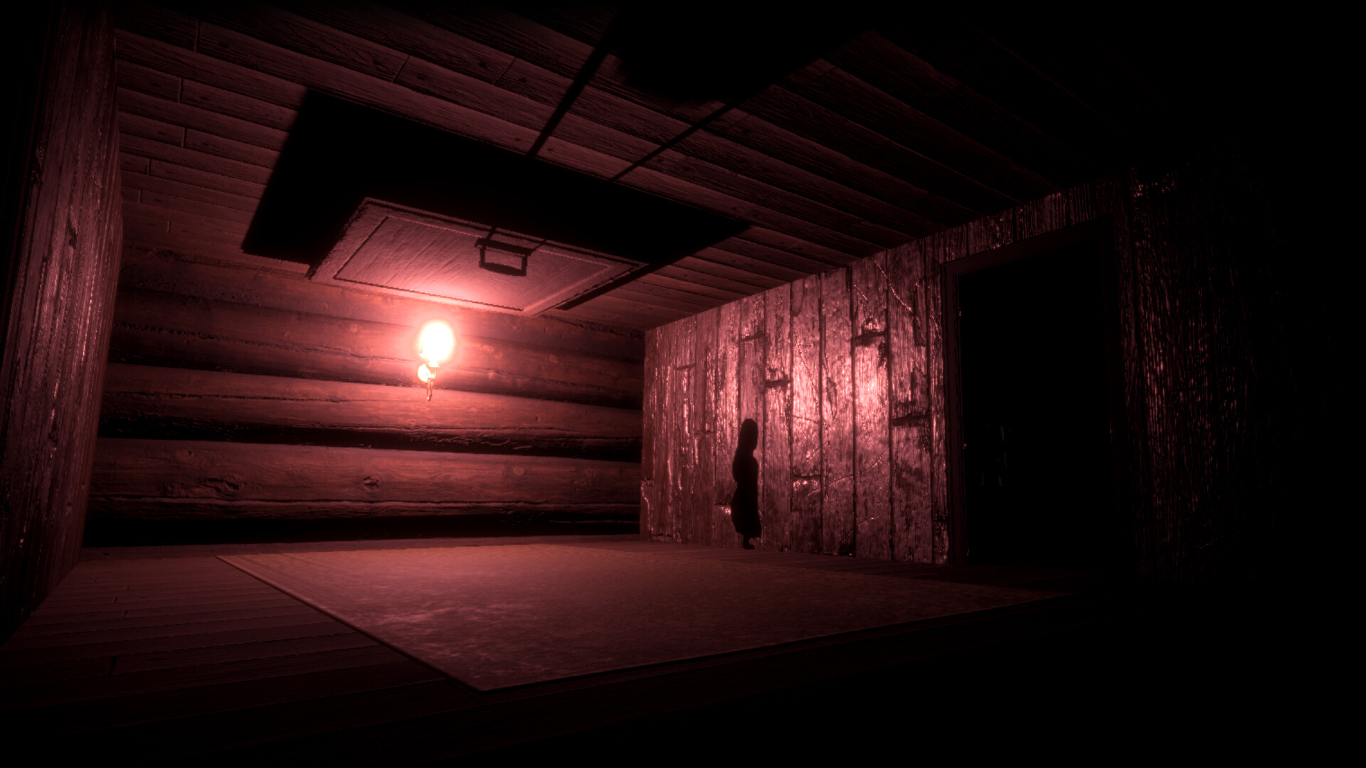 一條長長的走廊盡頭透出微光，充滿了不確定性和壓迫感。