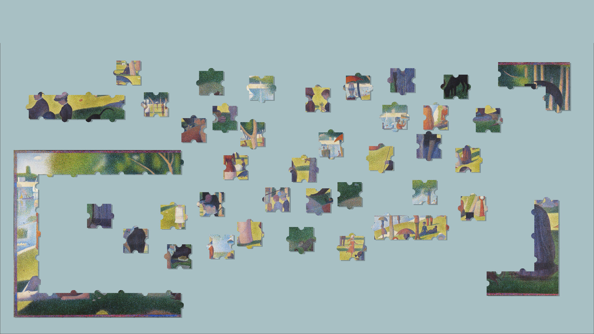 遊戲中的一個拼圖場景，畫面溫馨可愛。
