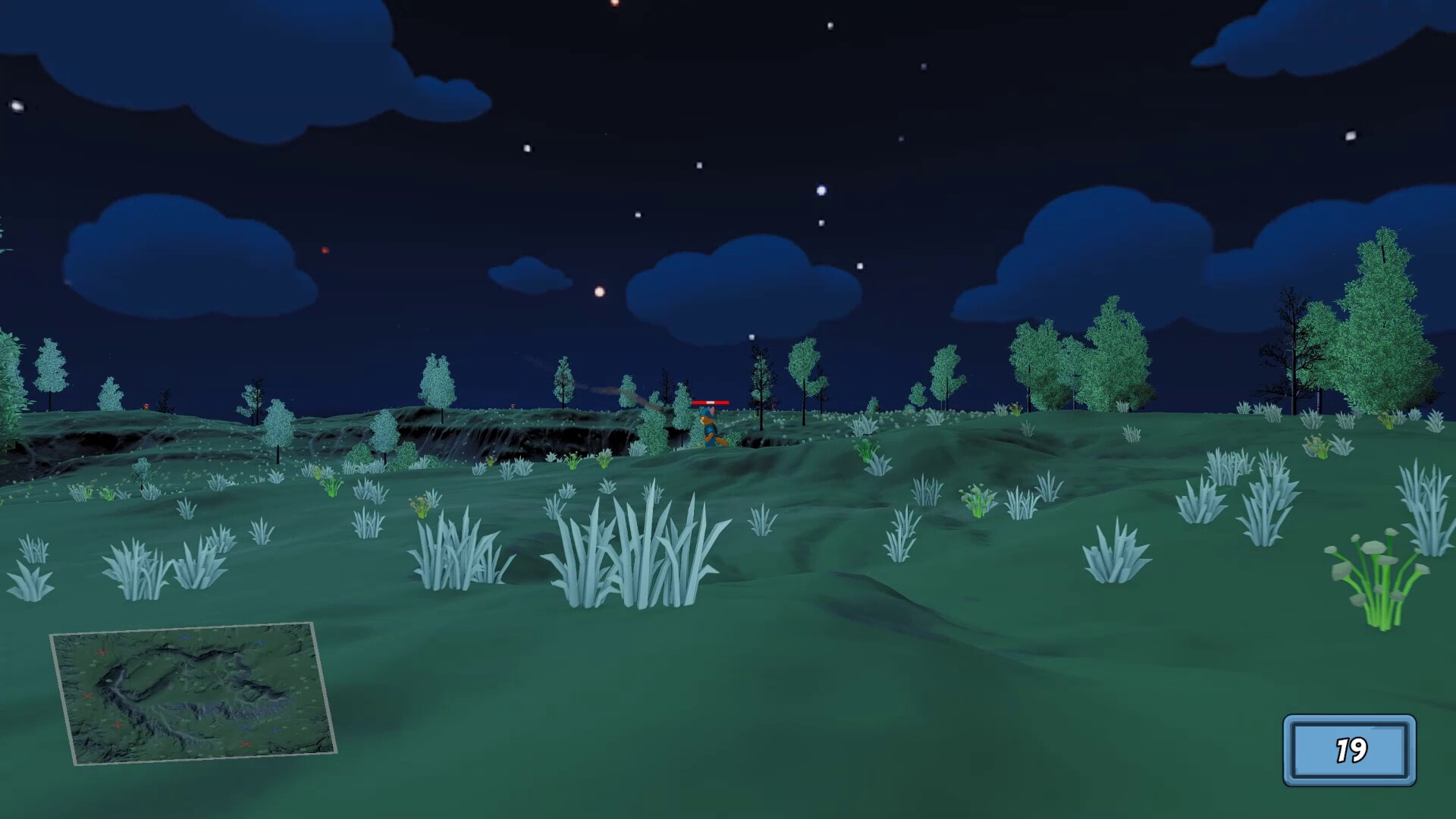 一隻貓咪士兵正在使用火箭筒瞄準，背景是卡通風格的戰場。