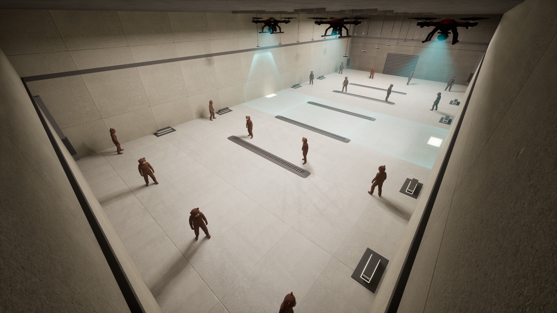 兩名玩家在室內對峙，氣氛緊張。